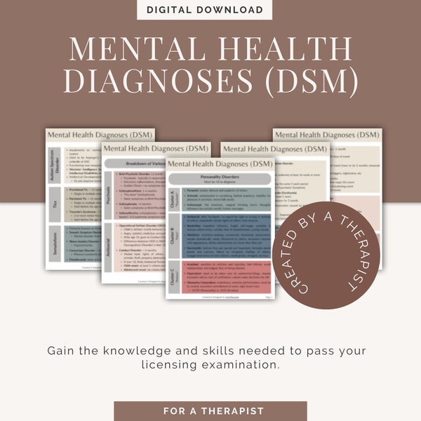 Mental Health Diagnoses, DSM-5/DSM-5TR