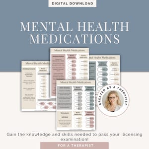 Mental Health Medications Study Guide – Printable Psych Med Reference | LMSW LCSW Exam Prep