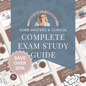 ASWB LMSW LCSW Study Guide Bundle – 90+ Page Digital Exam Prep pdf, Social Work Study Tools, dsm 5 tr, Ethics, Medications, Digital Download