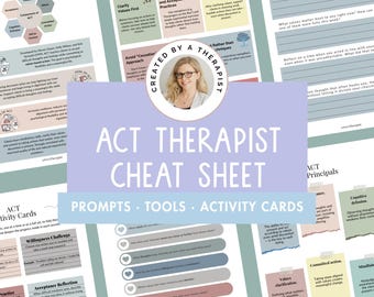 ACT Skills Workbook, Acceptance & Commitment Therapy, Mindfulness, Validation, Regulation, Coaching, Behavioral Analysis, Digital Download