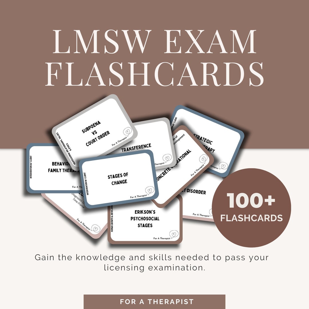 LCSW/LMSW Licensing Exam Flashcards Etsy