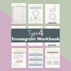 Enneagram Type 4 Workbook | Individualist | Emotional Awareness | Self-Expression Printable for Therapy Self-Reflection | Digital Download