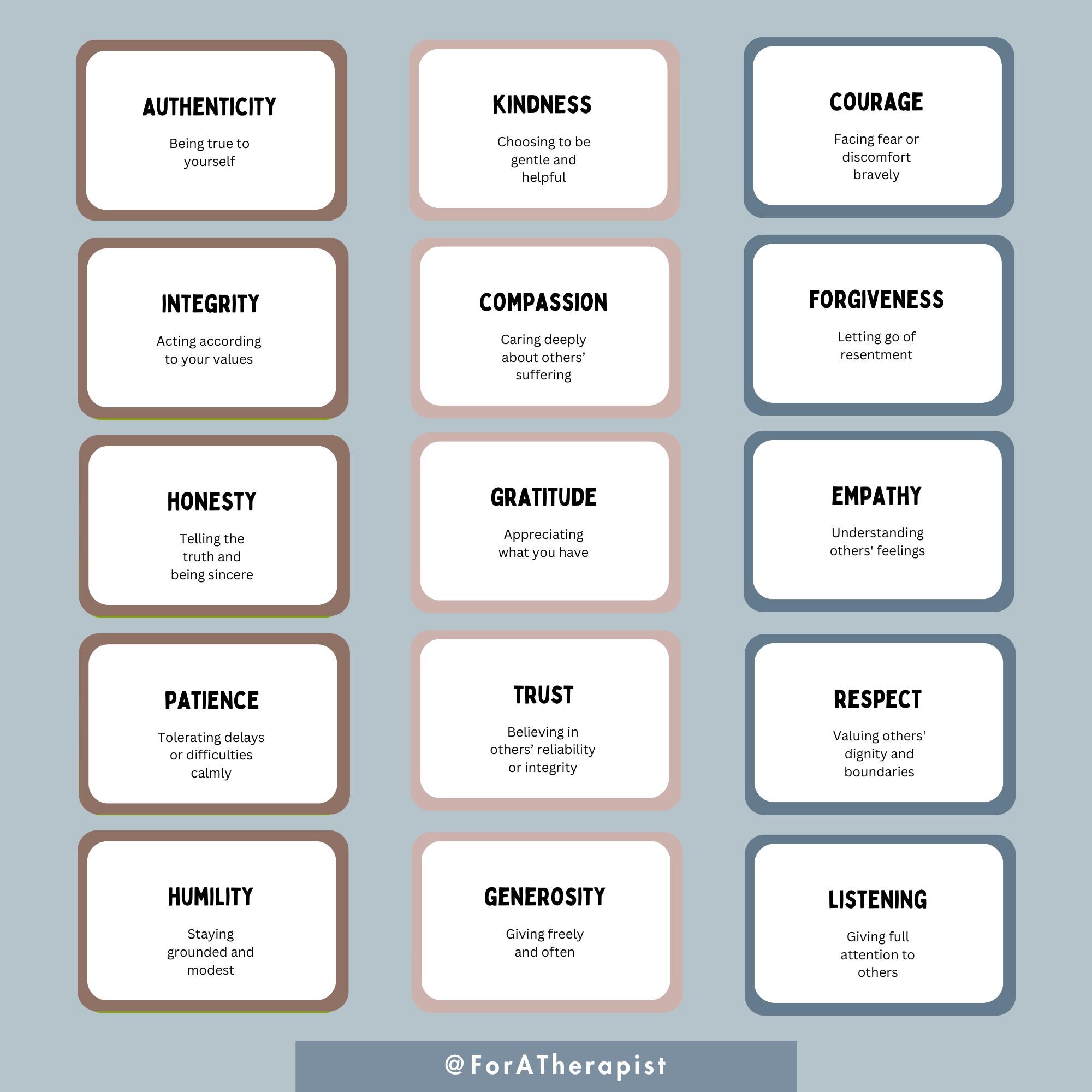 Core Values Flashcards Printable | Values Sorting Cards | Couples ...
