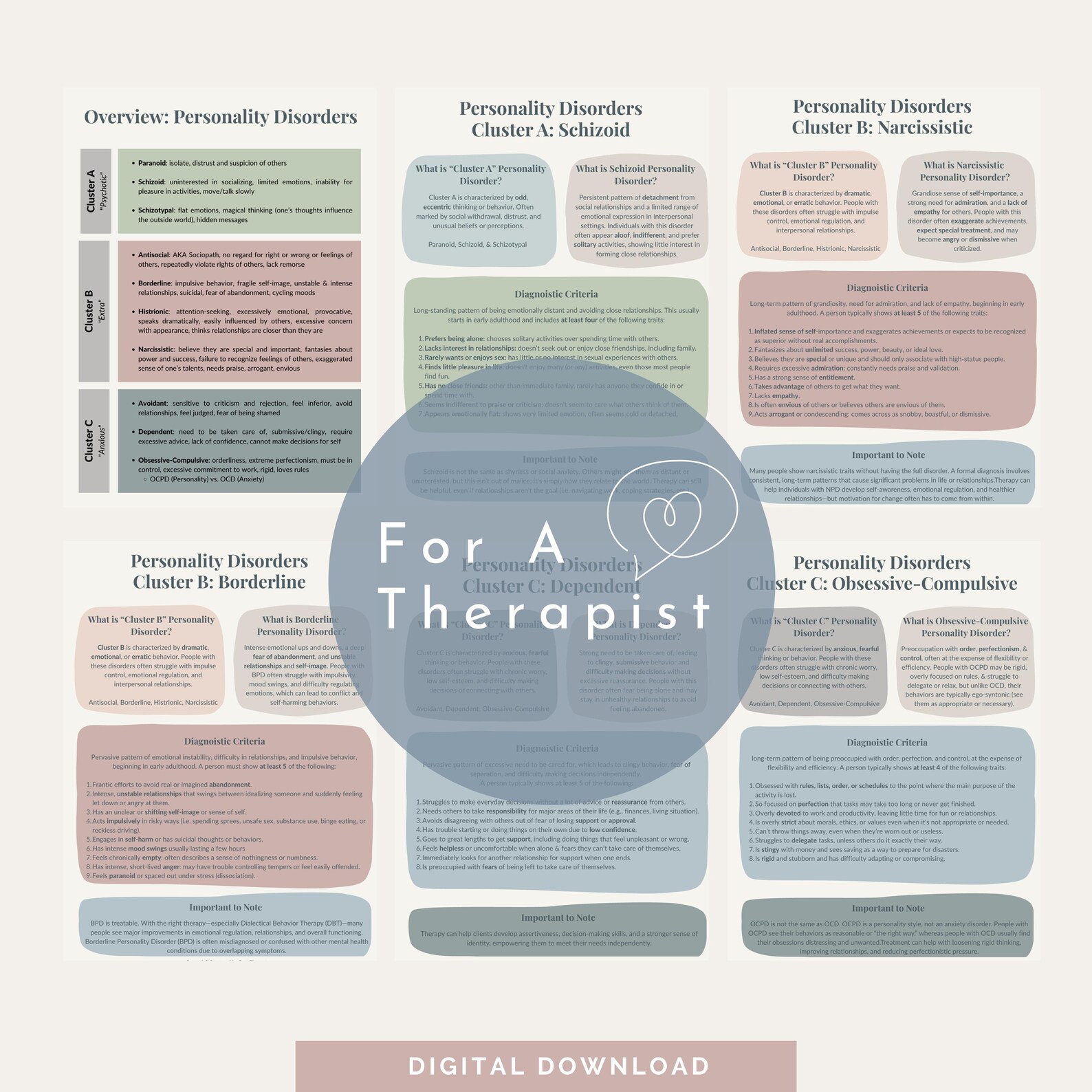 Personality Disorders – DSM-5 DSM-5TR, Cheat Sheet, Therapy Worksheets ...