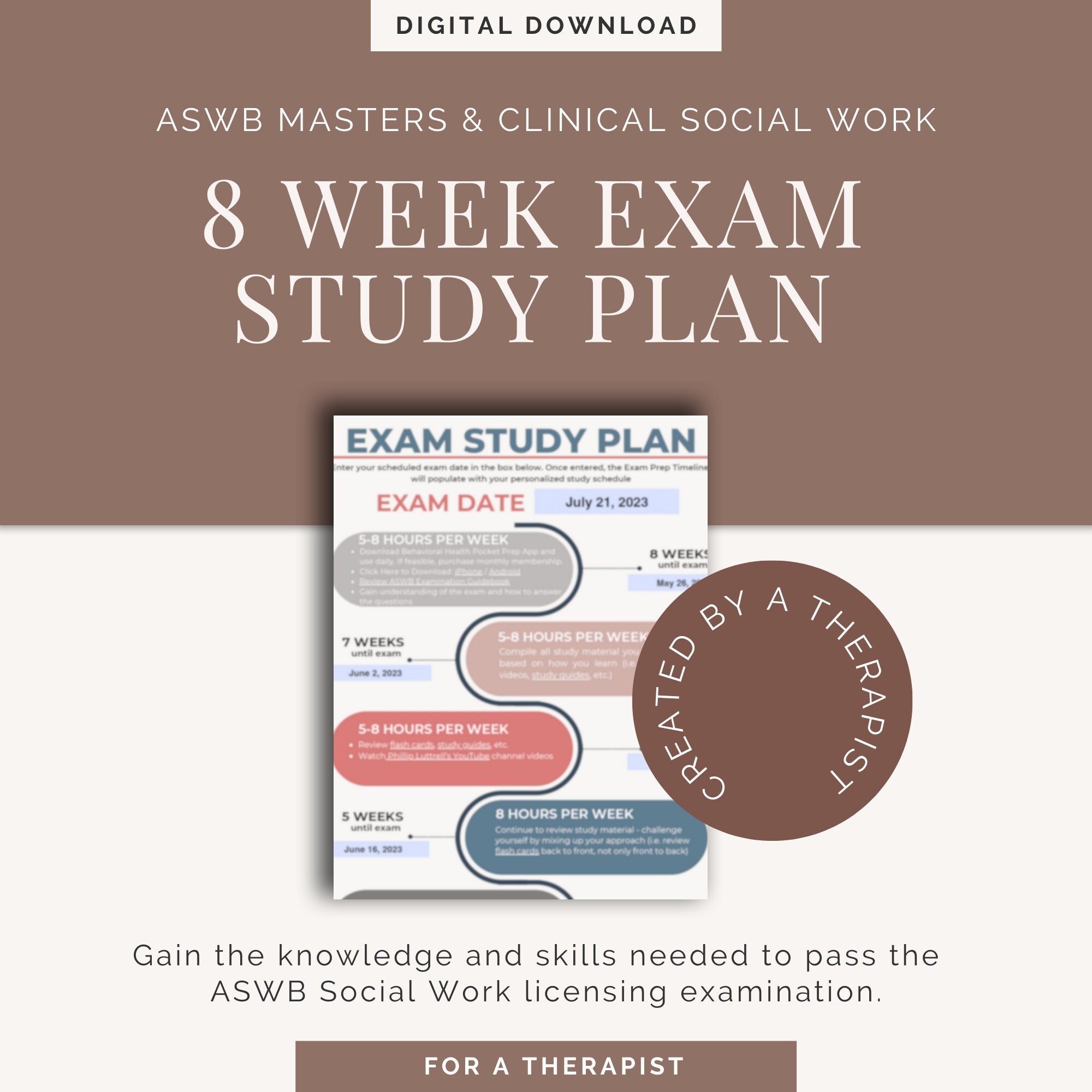 LMSW & LCSW Exam Study Plan 8 Week Prep Etsy