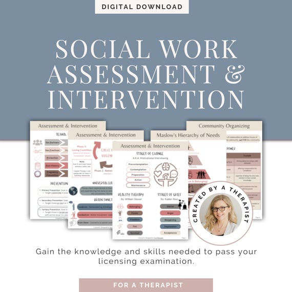 Social Work Assessment & Intervention Guide – LMSW LCSW Study Resource | Digital Download