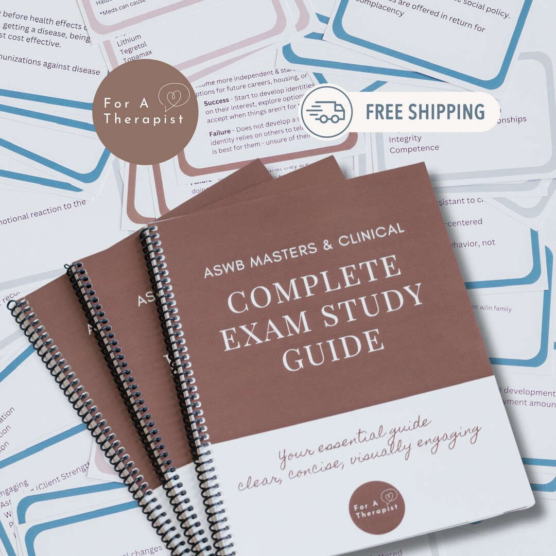 Complete ASWB LMSW/LCSW Exam Study Guide | 90+ Pages | Printed & Free ...