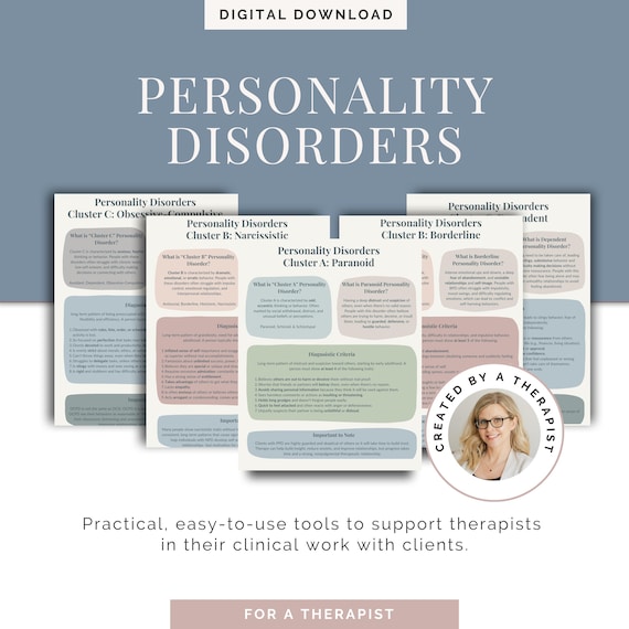 Personality Disorders – DSM-5 DSM-5TR, Cheat Sheet, Therapy Worksheets, Licensing Exam Study Guide, Borderline BPD, Narcissist