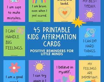 Affirmationskarten für Kinder | Positive Affirmationen für Kinder | Confidence & Calm Down Karten | Selbstwertgefühl | SEL-Therapie-Ressource