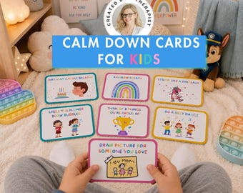 Big Feelings Cards for Kids Printable | Breathing Exercise Cards for Home & Therapy Office | Feelings Check-In Toolkit Digital Download