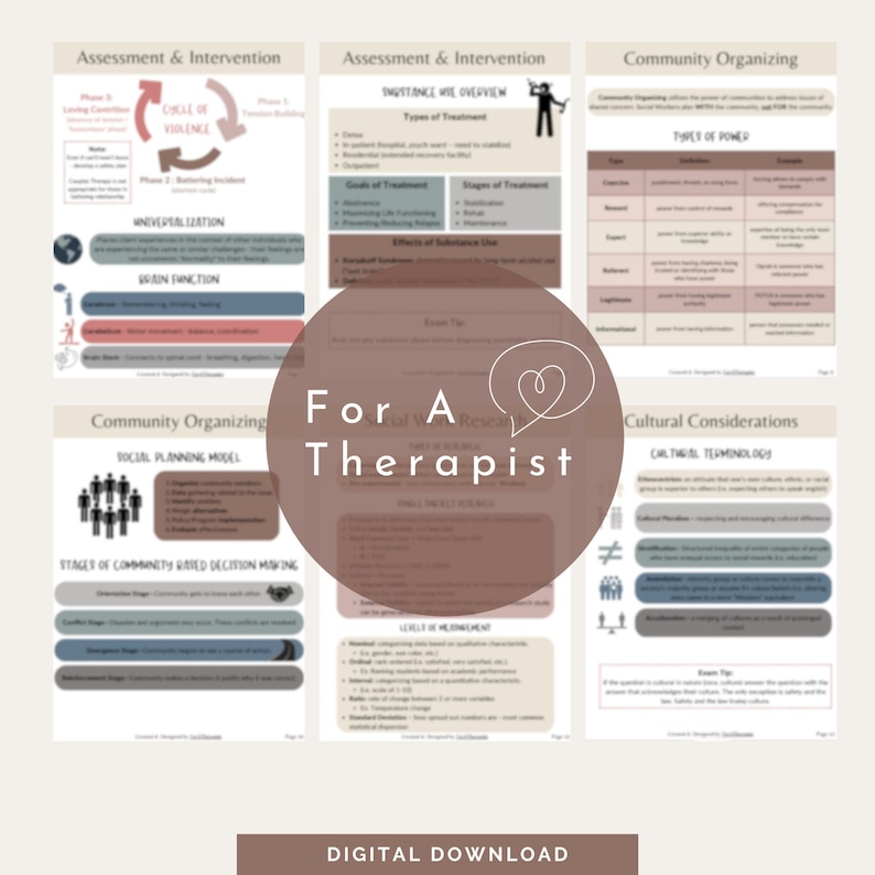 Puede incluir: Una descarga digital para terapeutas, con un coraz&oacute;n rosa y las palabras "For A Therapist" en texto marr&oacute;n. La descarga incluye informaci&oacute;n sobre evaluaci&oacute;n e intervenci&oacute;n, organizaci&oacute;n comunitaria, consideraciones culturales y una descripci&oacute;n general del uso de sustancias.