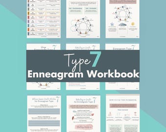 Enneagram Type 7 Workbook | The Enthusiast | Mindfulness + Joy Reflection Printable for Therapy or Personal Growth | Digital Download