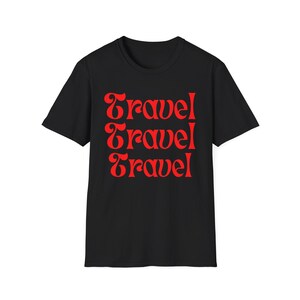 Retro Travel Tee | Wavy Script Travel Poster Vibe Shirt
