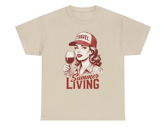 Travel Summer Living Tee | Vintage Beach Adventure Shirt