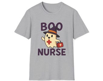 Halloween Nurse Ghost T-Shirt, Nurse Costume Shirt, Halloween Costume Tee, Scary Nurse Apparel, Halloween Party Outfit