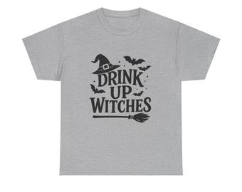 T-shirt unisexe en coton épais drôle de sorcière pour Halloween