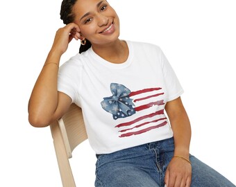 Maglietta con bandiera americana per il 4 luglio, maglietta patriottica USA, abbigliamento per il Giorno dell'Indipendenza, abbigliamento per il 4 luglio, maglietta americana