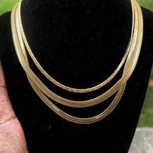 Herringbone Chain necklace, 18k gold filled snake chain, Snake Layering Chain, Flex Herringbone Necklace, Snake chain necklace for her
