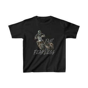 Youth Motocross T-shirt - Dirt Bike Rider-  Kids Heavy Cotton Tee - Race Tee - Motocross Gift