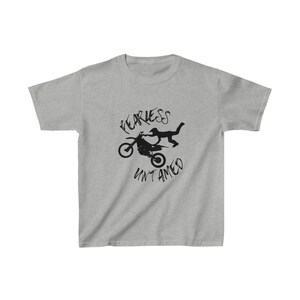 Fearless And Untamed Kids Heavy Cotton Tee - Ride On: Motocross-Inspired T-Shirt for Fearless Youth