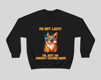 Lazy Fox Unisex Sweatshirt, fox print, gift for her, gift for him