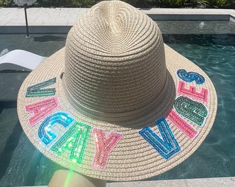 Straw Hat Vacation Hat Vacay Vibes Hat