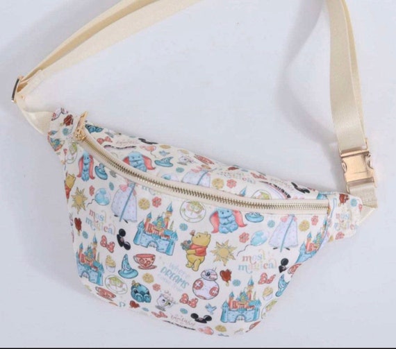 Large Iconic Fanny Pack/ Theme Park Fanny pack/ mouse cross body/ characters / belt bag/ magic bag