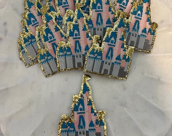 Gorgeous  castle patch - glitter trim- princess castle- Disney castle