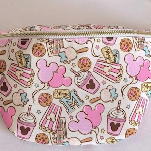 New ! SNACKS fanny pack / Theme Park treats  Fanny pack/ mouse cross body/ characters / belt bag/ princess / mom cross body