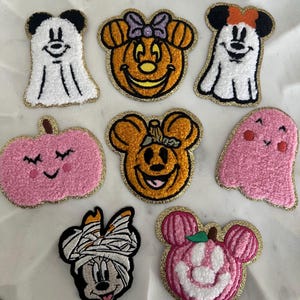 Halloween Patches  -mouse Halloween - spooky season -  MNSSHP- theme park - patch for nylon bags- magic patch- glitter trim - pumpkin patch-