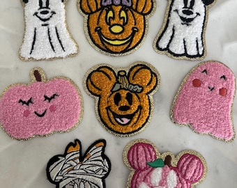 Halloween Patches  -mouse Halloween - spooky season -  MNSSHP- theme park - patch for nylon bags- magic patch- glitter trim - pumpkin patch-