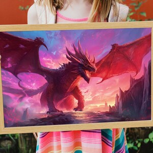 Red Dragon Digital Download - Red Dragon Printable Wall Art - Instant Download