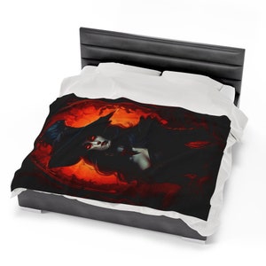 Witch Vampire Blanket - Halloween Velveteen Plush Blanket