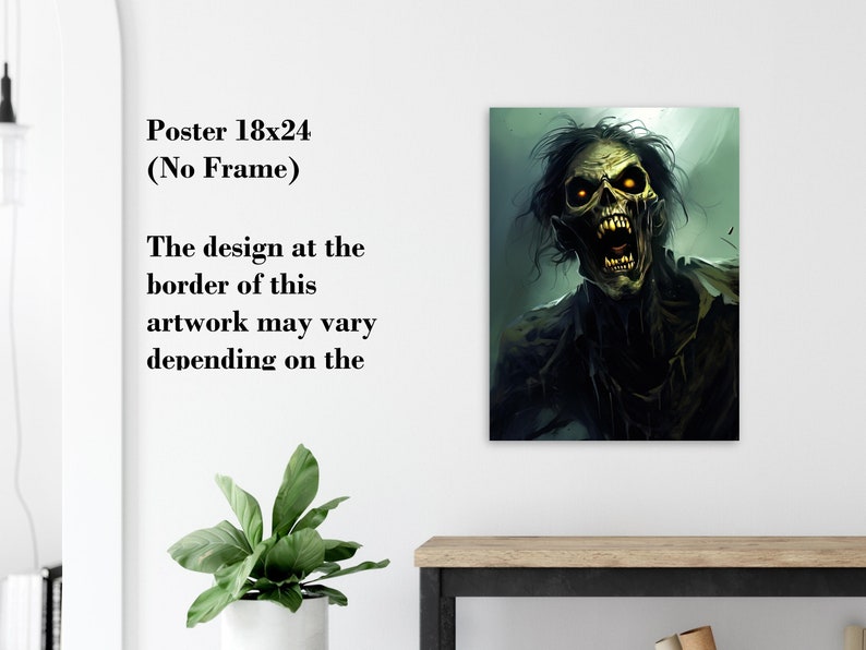 Zombie Wall Art Undead Zombie Poster Halloween Fantasy Wall Decoration