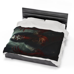 Zombie Horror Blanket - Bloody Woman Zombie - Halloween Velveteen Plush Blanket Gift