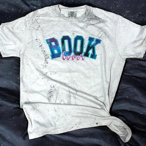 Embroidered Book Lover T-Shirt – Comfort Colors Tee – Gift for Readers & Bookworms