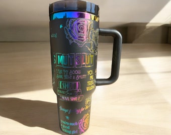 40oz Smut Book Tumbler, Laser Engraved Dark Romance Cup, booktok gift for her