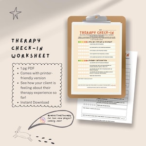 Scheda di controllo per il cliente in terapia / PDF di 1 pagina + versione stampabile / Download digitale