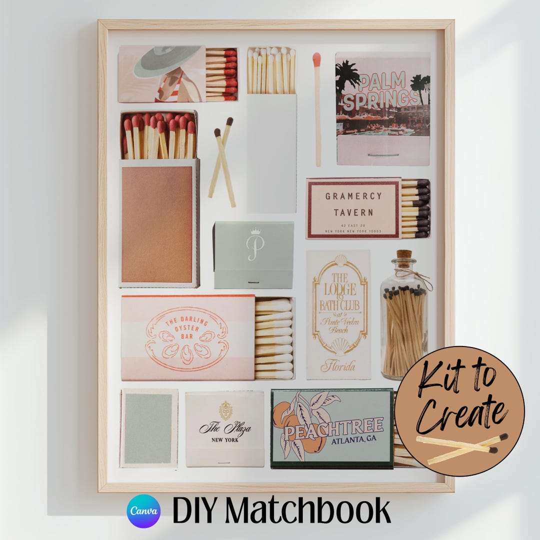 Matchbook Indesign Template Personalized Matchbook Art Template, Canva DIY (digital Download) - Etsy