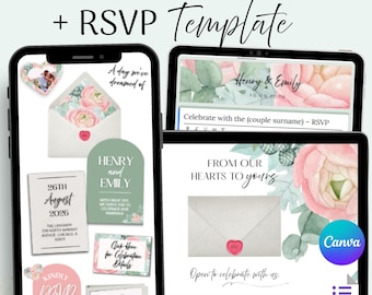Redigerbar mall för bröllopswebbplats: Digital OSA, Canva-design