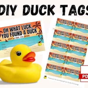 Cruise Duck Tag Sunset | Cruising Ducks | Rubber Duck Tag | Cruising Duck Game Tags | Cruise Game | Cruise Printable