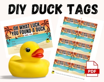 Cruise Duck Tag Sunset | Cruising Ducks | Rubber Duck Tag | Cruising Duck Game Tags | Cruise Game | Cruise Printable