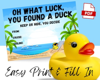 Cruise Duck Tag Surf | Cruising Ducks | Rubber Duck Tag | Cruising Duck Game Tags | Cruise Game | Cruise Printable