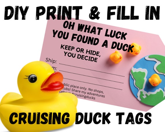  Duck Tags, Cruising Rubber Duck Tag, Scratch Off Duck