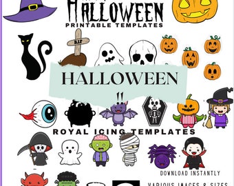 Halloween royal icing transfer templates, royal icing transfers, halloween cookies, halloween sprinkles, cupcake toppers, cake toppers,