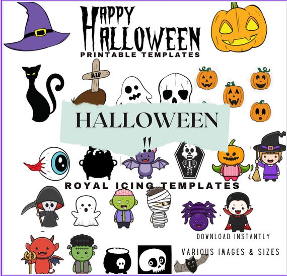 Halloween royal icing transfer templates, royal icing transfers, halloween cookies, halloween sprinkles, cupcake toppers, cake toppers,