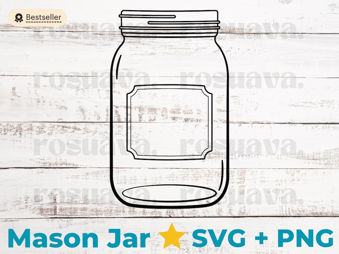 Mason Jar Svg | Ball Jar Svg | Glass Jar Svg | Mason Jar Cut File ...