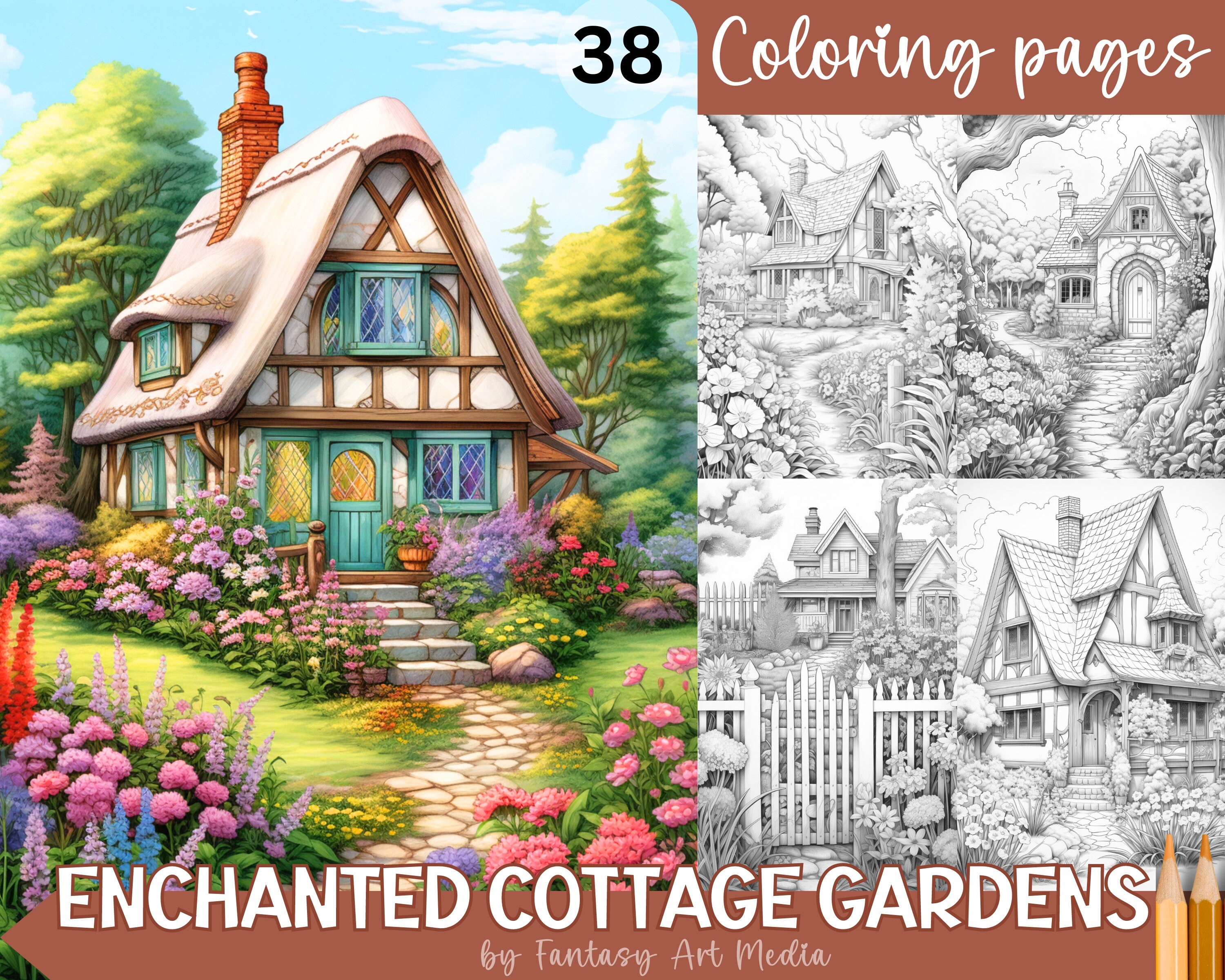 Coloring Page Cute Cottage In The Garden Is A Fun Activity For Both Adults And Children Image607406462 Coloring Page Cute Cottage In The Garden Is A Fun Activity For Both Adults And Children Image607406462