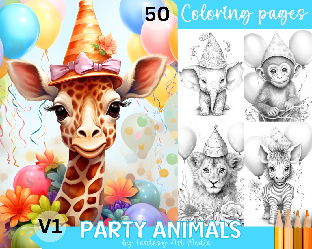 10 Party Animal Coloring Pages: Unleash Your Inner Artist and Celebrate the Animal Kingdom