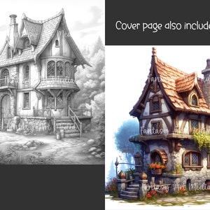 25 Bavarian Cottages Coloring Pages | Printable Adult Medieval German ...